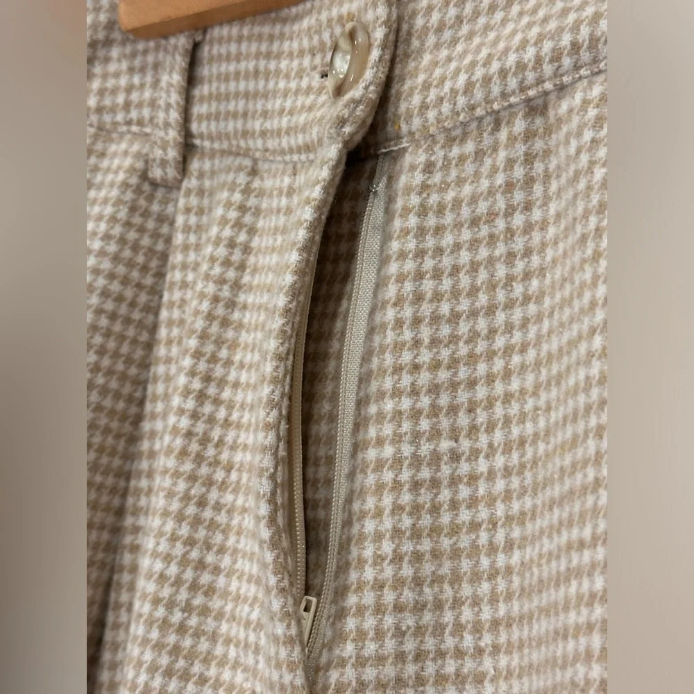 Motel Rocks Yeva Houndstooth Wide Leg Trouser Small Neutral Plaid Edgy Cool Girl - Picture 10 of 12